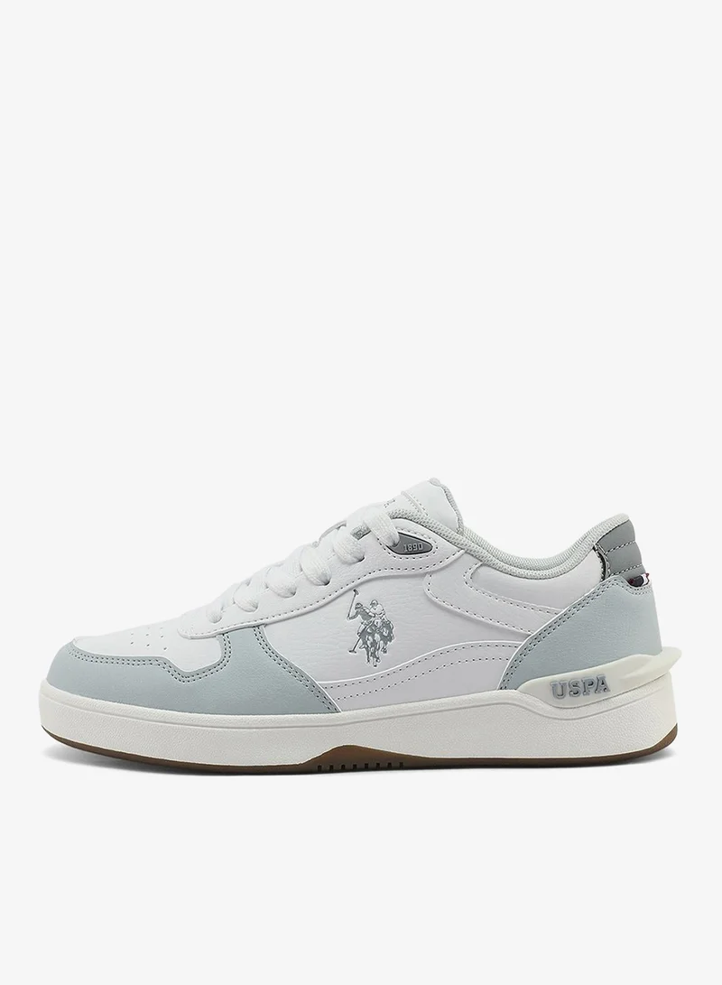 U.S. Polo Assn. white Women's White Sneakers - Soft Pastel Accents with Retro-Inspired Design and Cushioned Sole for Effortless Style and Comfort for Women | Best Price UAE